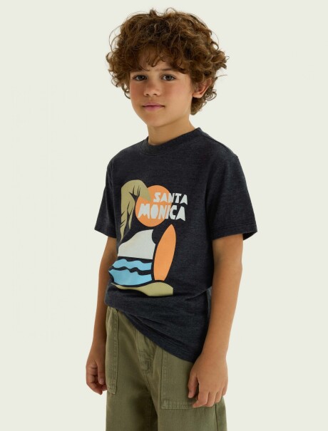 CAMISETA BÁSICA CON ESTAMPA NEGRO