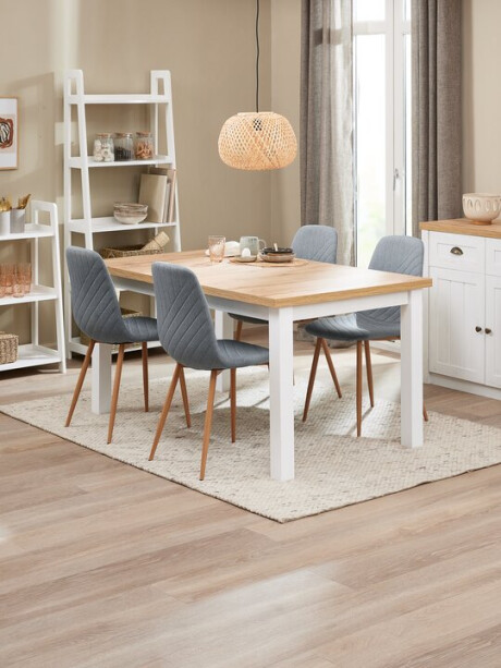 Mesa de comedor MARKSKEL 150/193 blanco/roble natural Mesa de comedor MARKSKEL 150/193 blanco/roble natural