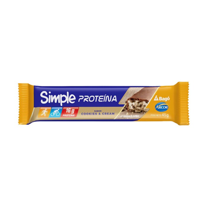BAGO SIMPLE BARRA PROTEÍNA COOKIES X45GR única