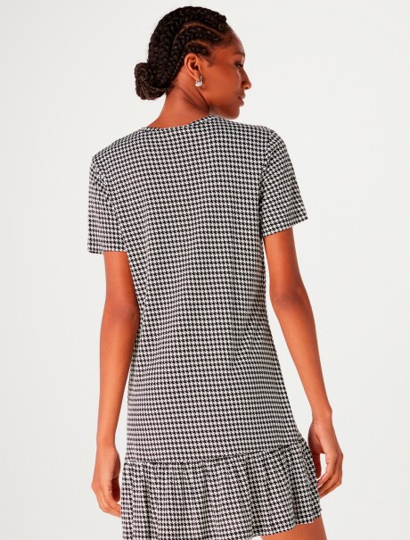 VESTIDO CORTO ESTAMPADO NEGRO