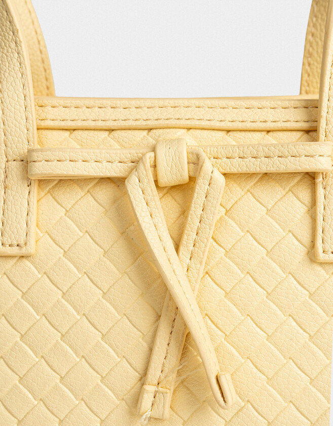 City Tendencia Cartera Mini City Trenzada - Amarillo Claro
