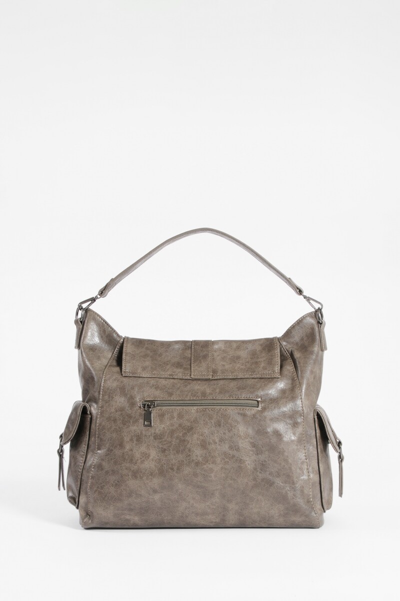 Cartera hobo con tapa topo