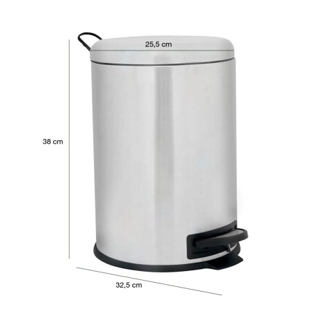 Tarro Residuos Papelera c/ Pedal Acero Inox 12Lts Mor Safira Plateado