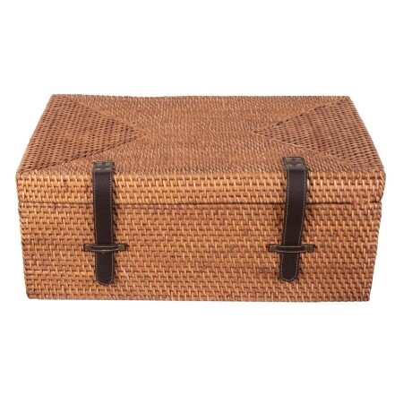 CAJA ORG RTB2477 RATTAN NATURAL-BEIGE RTB2477, NATURAL/NEGRO