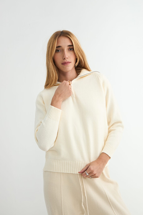 BUZO OLMO 1/2 CIERRE BEIGE