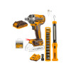COMBO LLAVE DE IMPACTO 20V+LINTERNA+SET DADOS INGCO Combo Llave De Impacto 20v+linterna+set Dados Ingco
