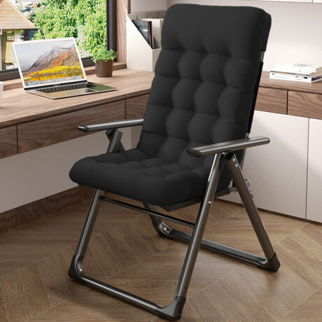 Silla Cama Reclinable Para Escritorio + Posa Pies Negro