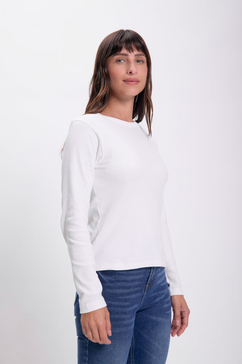 Remera rib Blanco