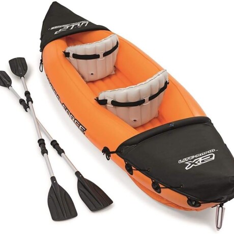 Kayak Inflable Bestway Para 2 Personas + Remos Calidad Naranja