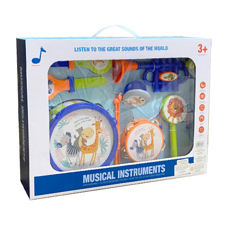 Set Infantil de 7 Instrumentos Musicales c/Trompeta y Tambor Multicolor