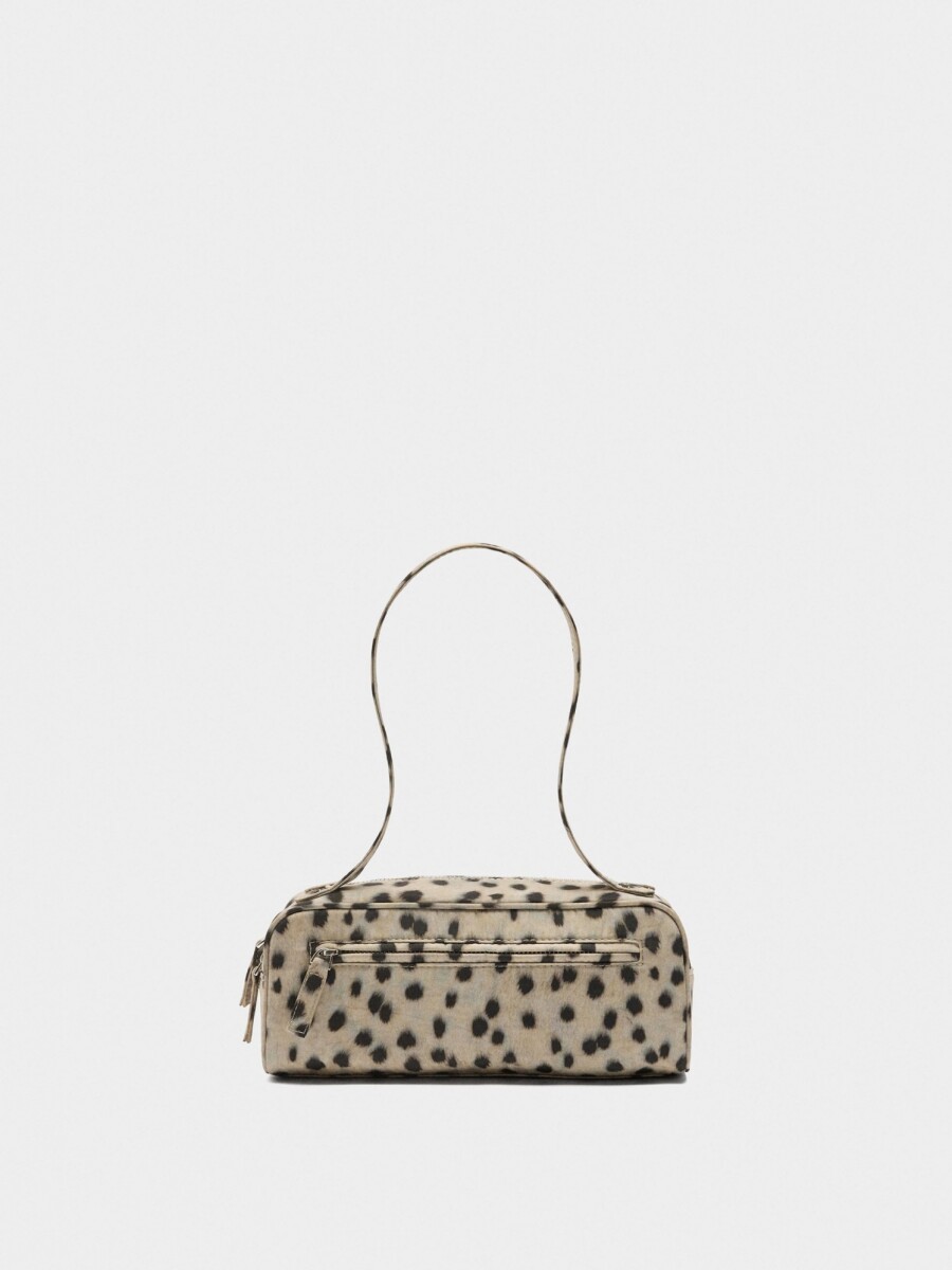 Bolso De Hombro De Nylon Estampado Animal crudo