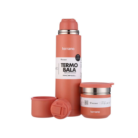 Kit Termo Acero Bala 750Ml + Mate Folkie Coral