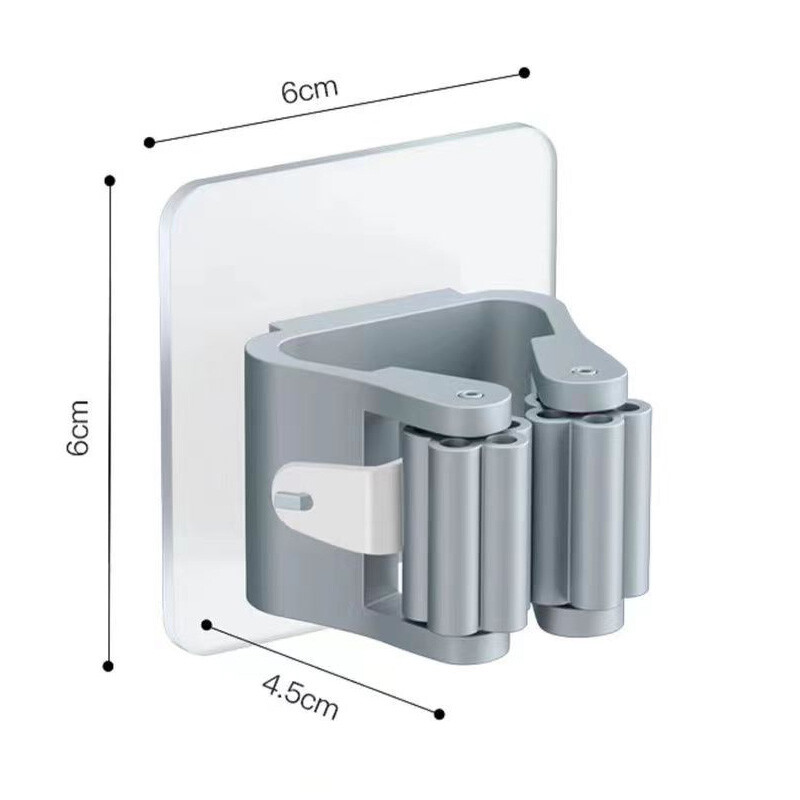 Soporte de pared para escoba autoadhesivo blanco