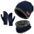 Kit Set Invierno Gorro Bufanda Cuello Guantes Abrigo Unisex ® Color Variante Gris Azul