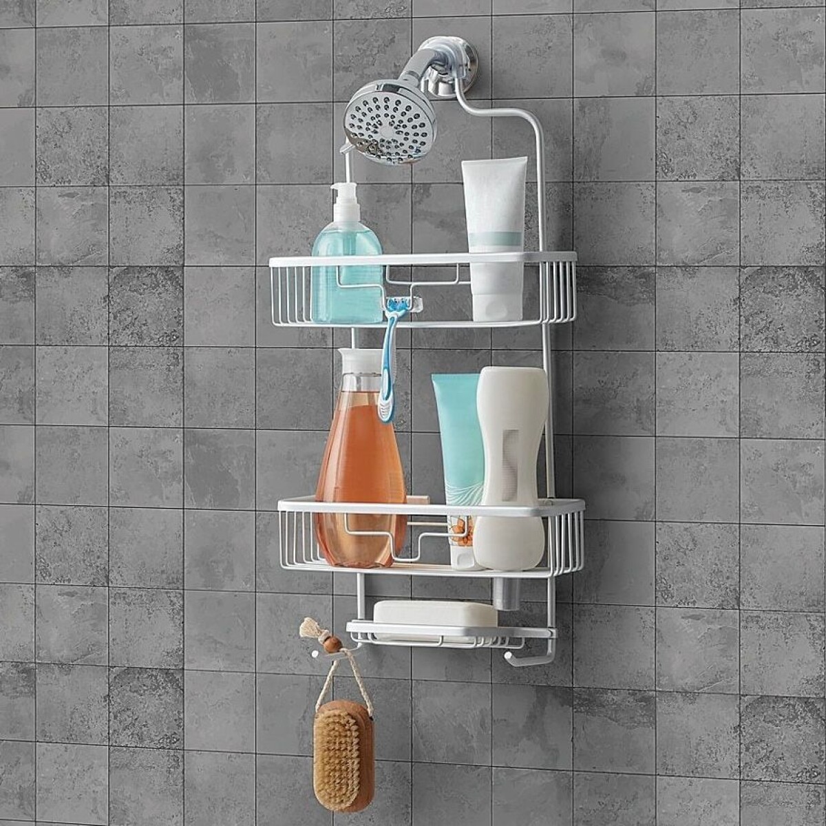 Organizador Ducha Aluminio Alto 69cm x Largo 38cm x Ancho 13cm 