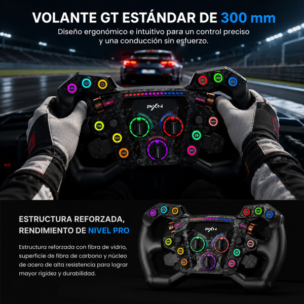 Aro Volante Gamer Pxn Gt One Simulador De Carreras ARO VOLANTE PXN GT ONE