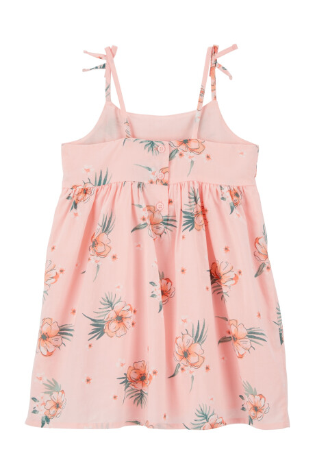 Vestido de algodón con broderie, diseño floral. Talles 2-5T Sin color