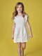 Vestido Con Lunares Pequeã±os Con Bordad Blanco