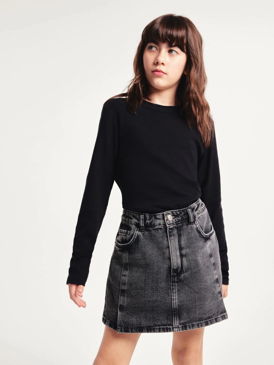 BLUSA INFANTIL MANGA LARGA - NEGRO 