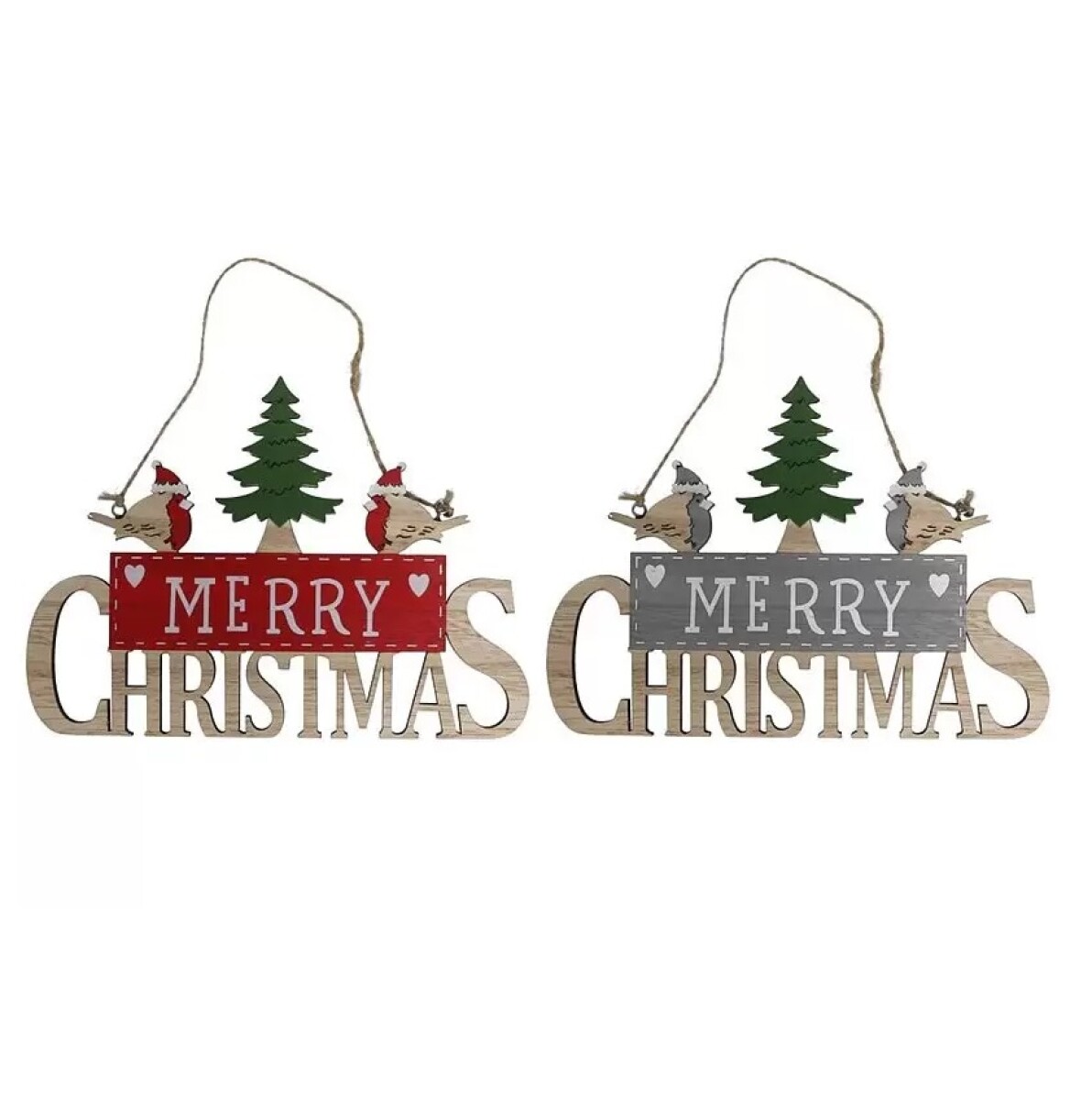 Cartel Navideño Colgante Merry Christmas – 20x14 cm 