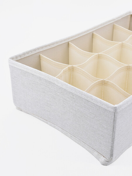 CAJA ORGANIZADORA ROPA INTERIOR 15 ESPACIOS CRUDO