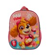 Mochila Infantil 3D Paw Patrol Tafeta Chica Coral
