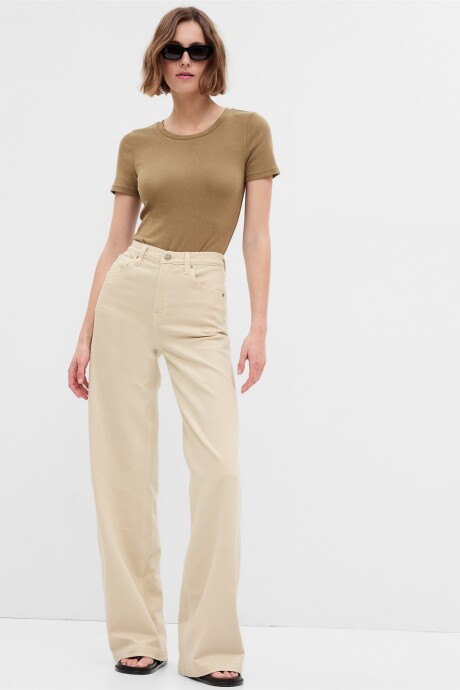 Jean Stride Tiro Alto Mujer Beach Pebble