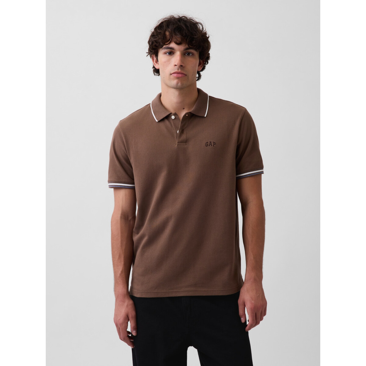 F-LOGO PK POLO - BUFFALO BROWN 