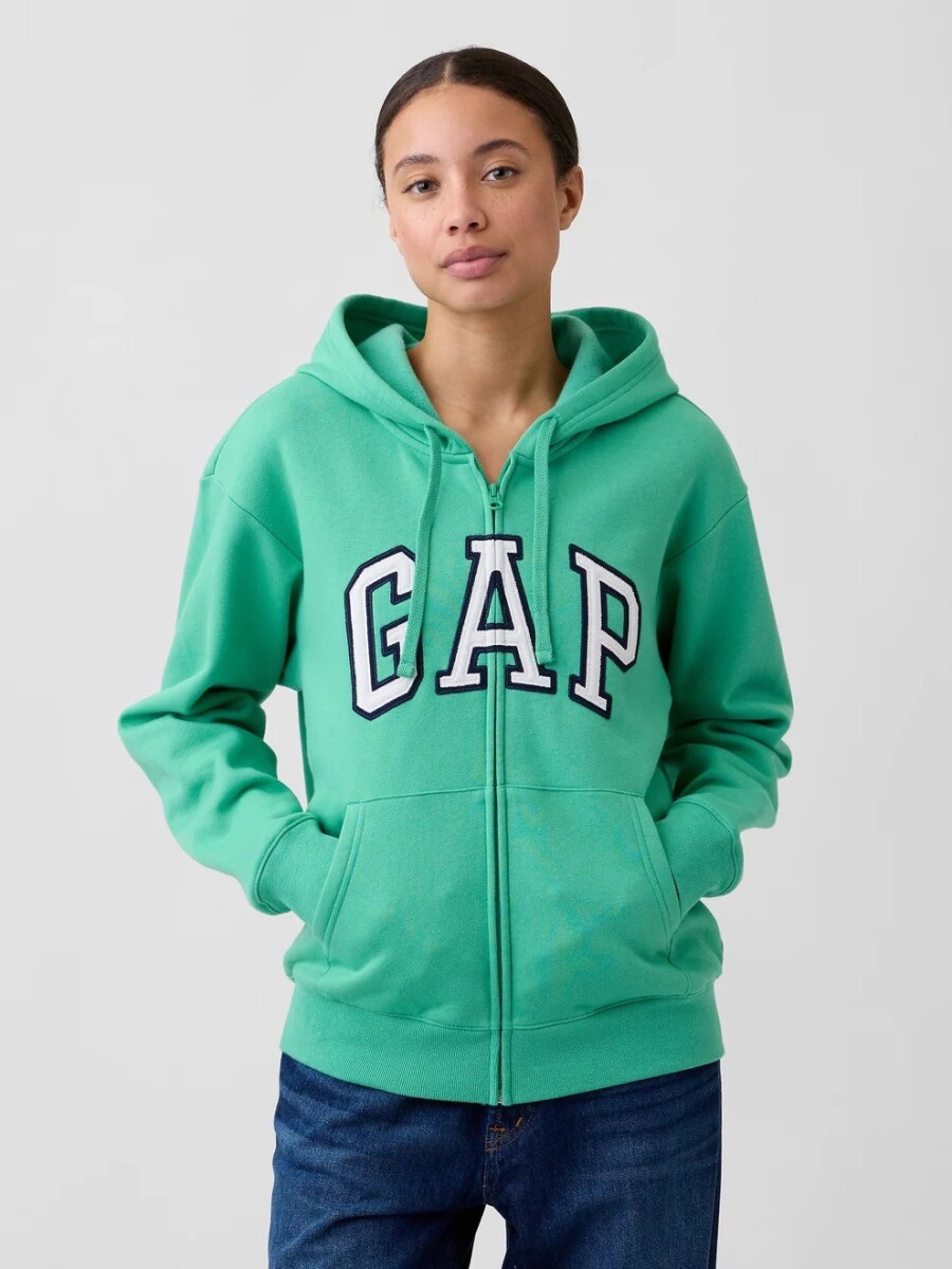 Canguro Con Cierre Logo Gap Mujer - Bright Meadow 
