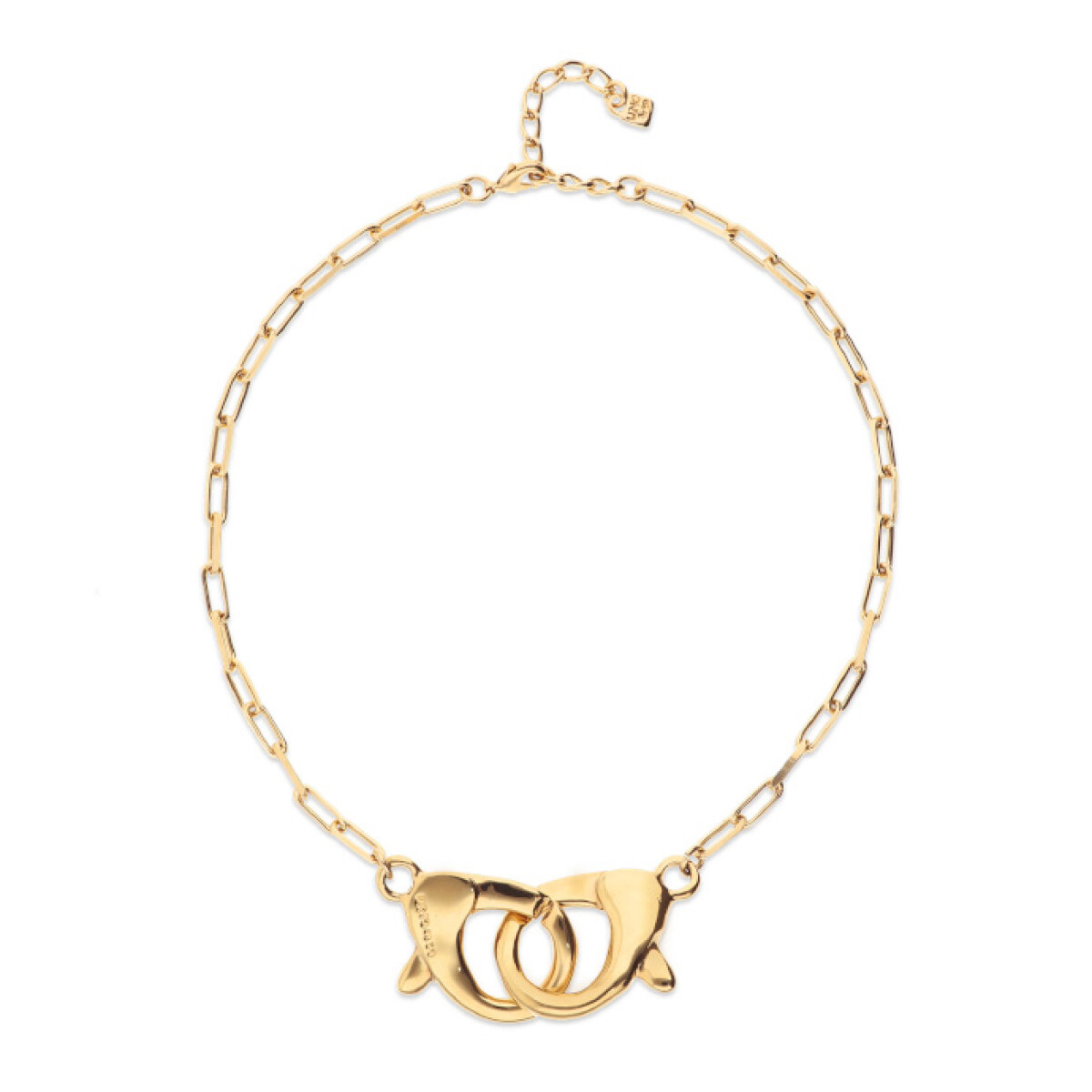COLLAR BAÑADO EN ORO 18K CON MOSQUETÓN ENTRELAZADO GRANDE - Colgante 
