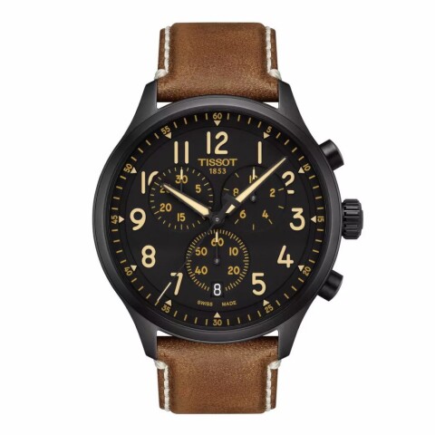 Reloj Tissot Chrono para hombre de cuero XL T1166173605203 Reloj Tissot Chrono Para Hombre De Cuero Xl T1166173605203