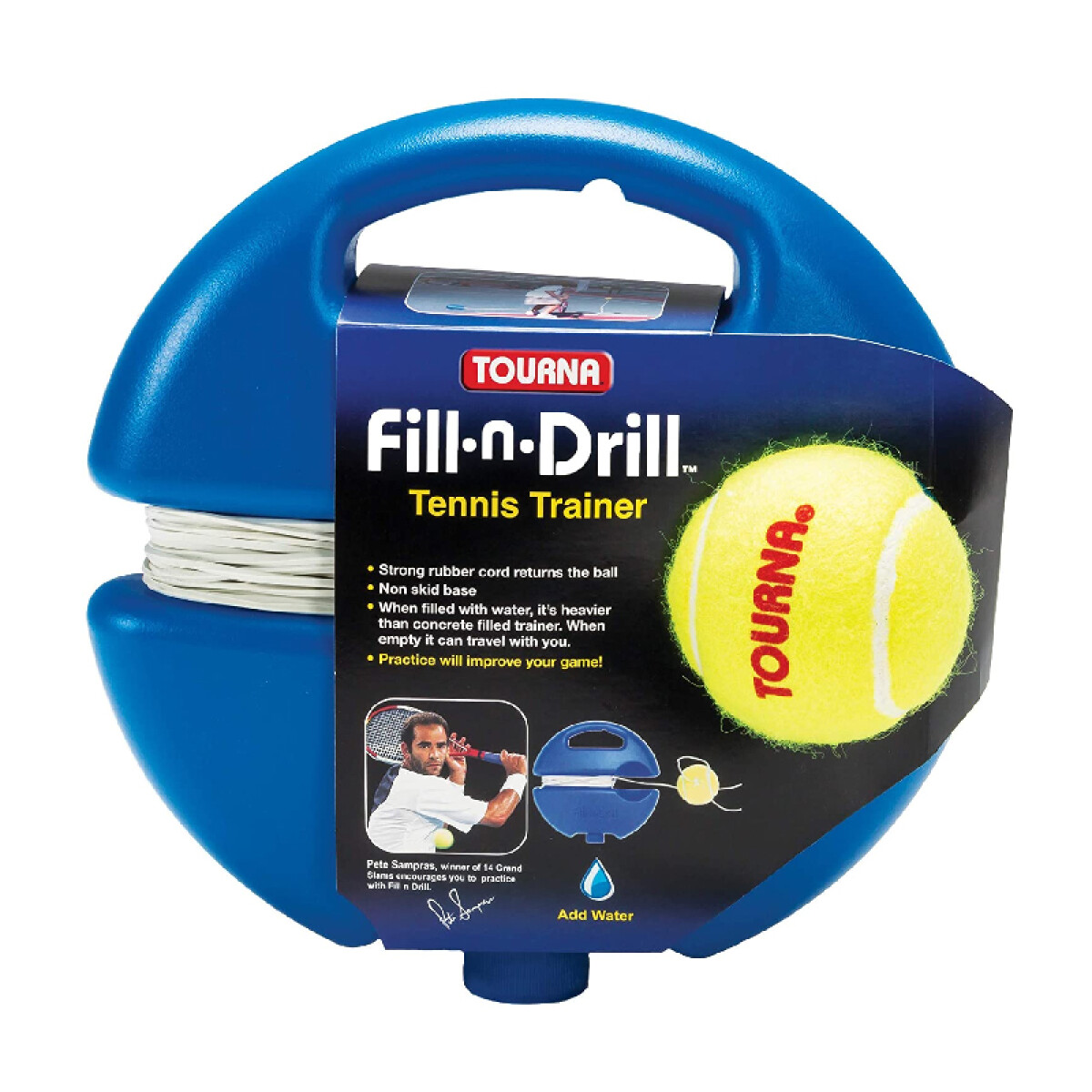 Entrenador De Tenis Tourna Tennis Trainer Fill-n-Drill - Base + Pelota + Cuerda 