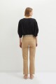 Pantalón recto 5 bolsillos beige