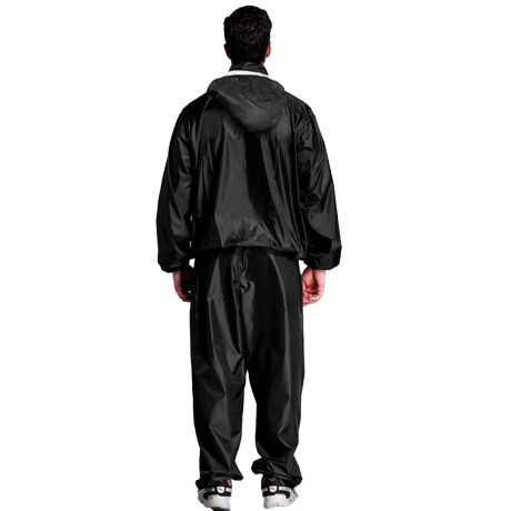 Traje Sauna Para Sudor De Dos Piezas Con Capucha Negro