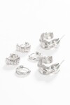 Set de tres aros texture plateado