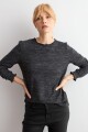 Media polera texturada gris melange