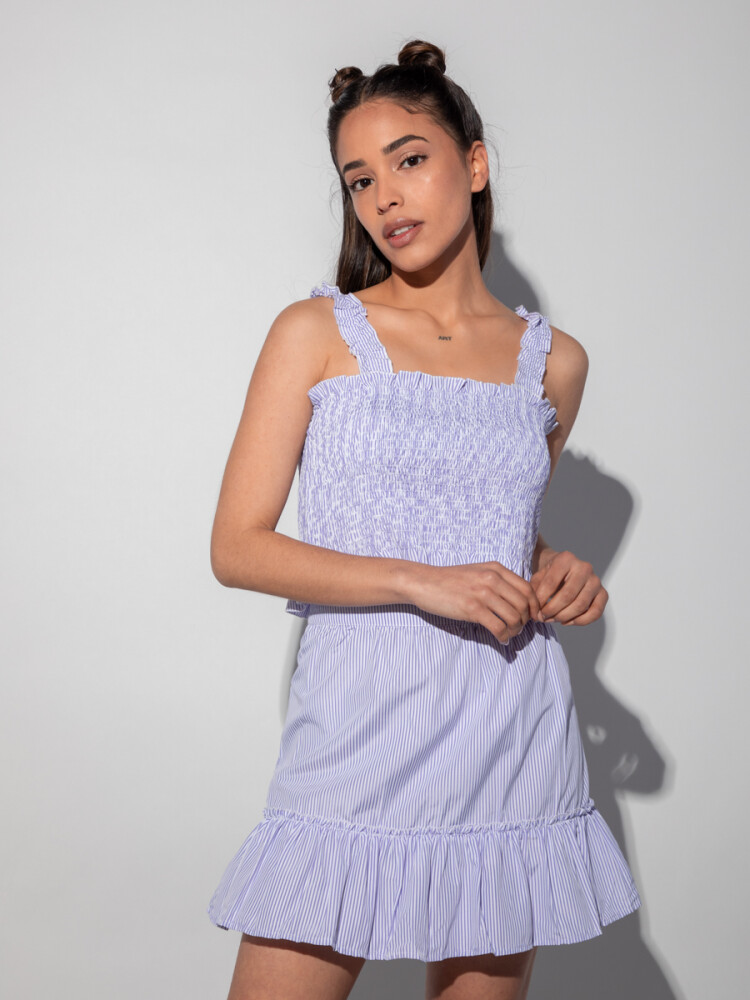 FALDA HELECHO STRIPED Lila Pastel