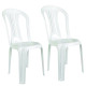 Set x2 Sillas Bistró sin apoya brazos BLANCO