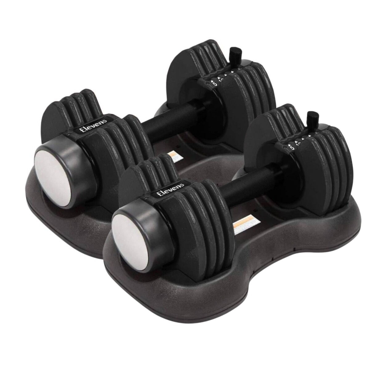 Set x2 mancuernas ajustable con base 6kg - Negro 
