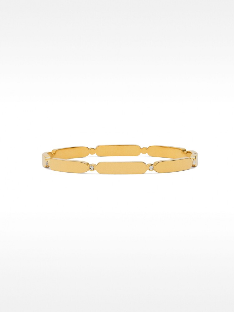 Pulsera Segmentada Con Cristales - Acero Inoxidable dorado