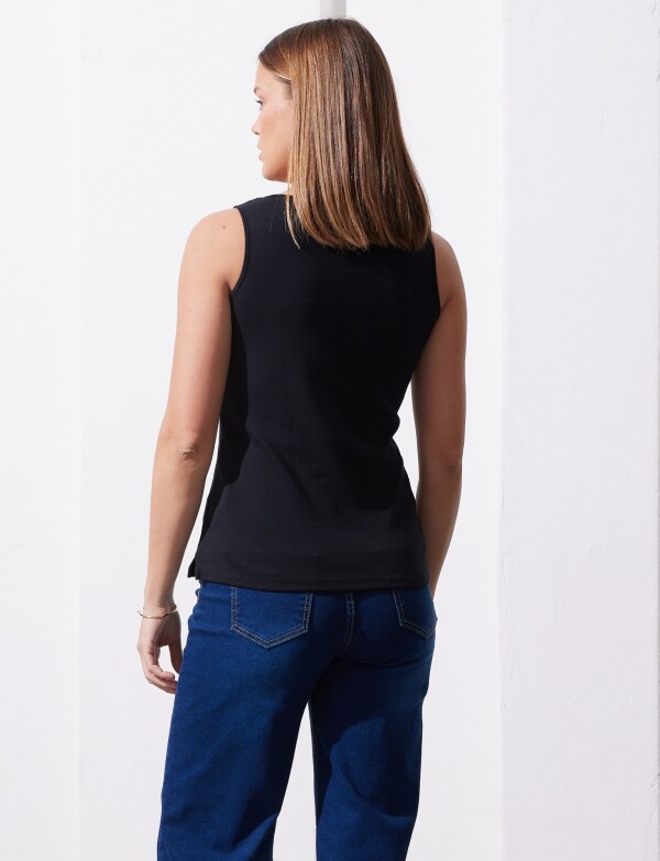 Musculosa Algodon Basica NEGRO