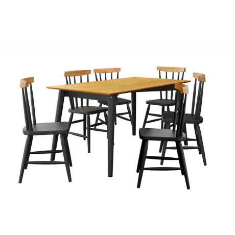 Juego de comedor 6 Sillas Udine Ebano