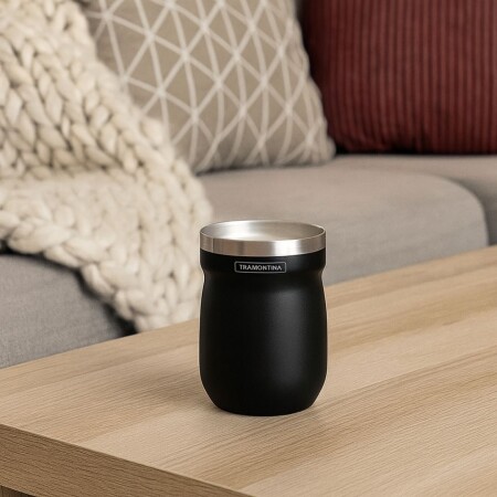 MATE NEGRO TRAMONTINA ACERO INOX 240 ML NEGRO