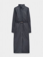 Vestido Midi Efecto Arrugado gris