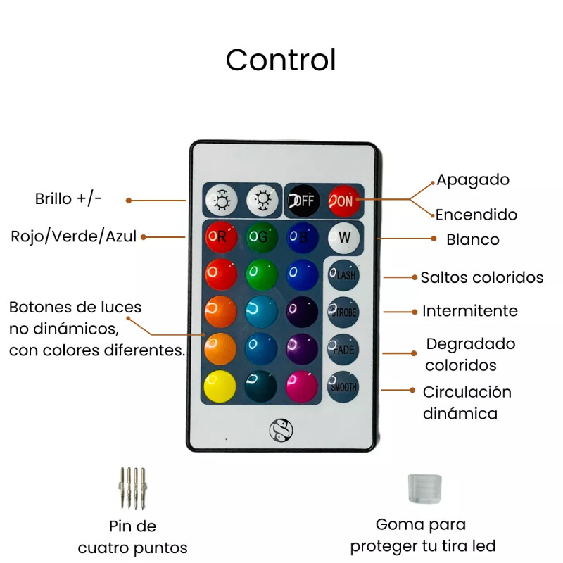 Controlador IR para Cinta LED RGB Domestico Kit de Conexiones y Controlador para Cinta LED RGB
