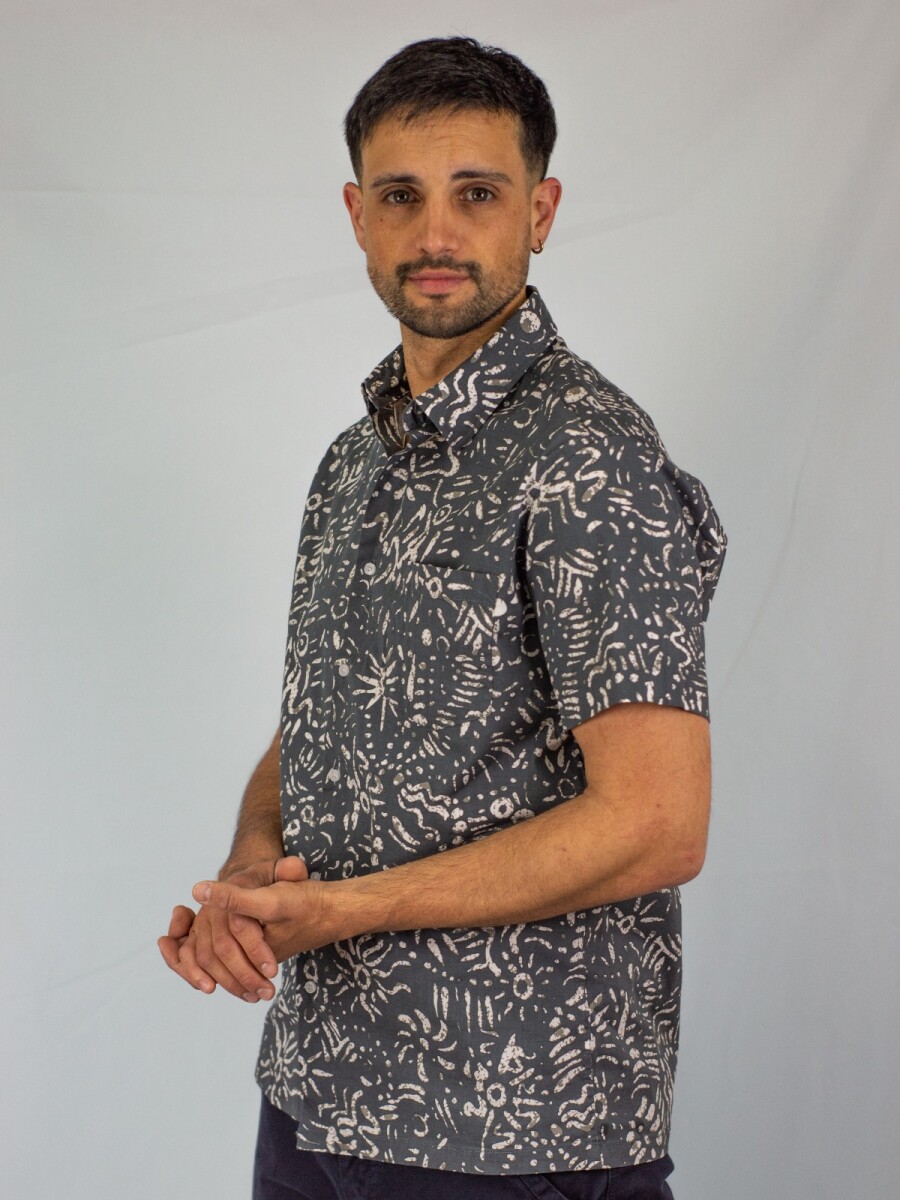 Camisa estampada Hawai - Dark Grey 