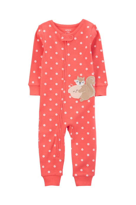Pijama una pieza de algodón, estampa ardilla Pijama una pieza de algodón, estampa ardilla