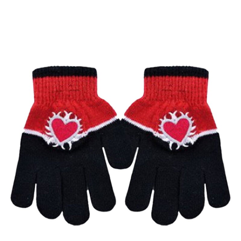 Guantes Infantiles Footy Corazón Negro - Rojo