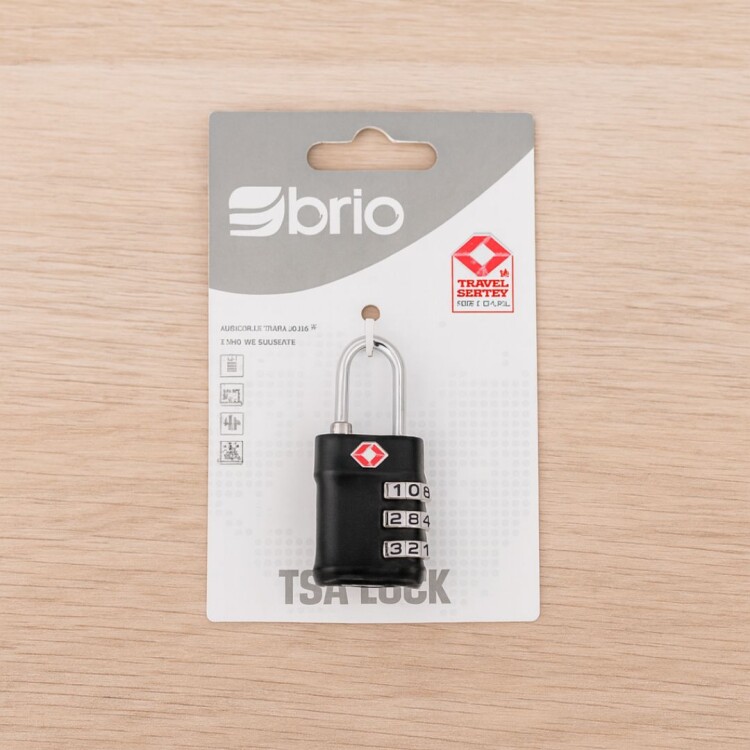 CANDADO PARA VALIJA CON COMBINACION BRIO NEGRO