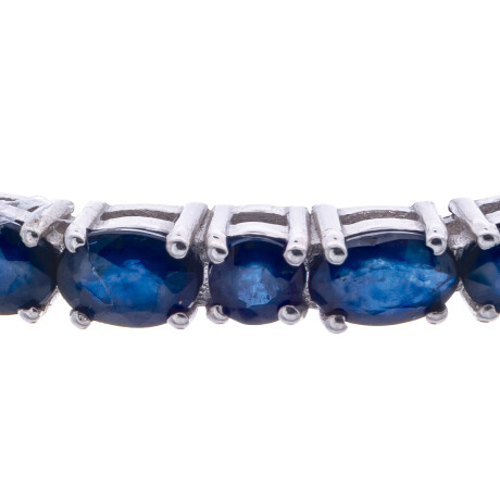 Esclava de Plata 925 Rodinada con ZAfiro Natural Esclava de Plata 925 Rodinada con ZAfiro Natural